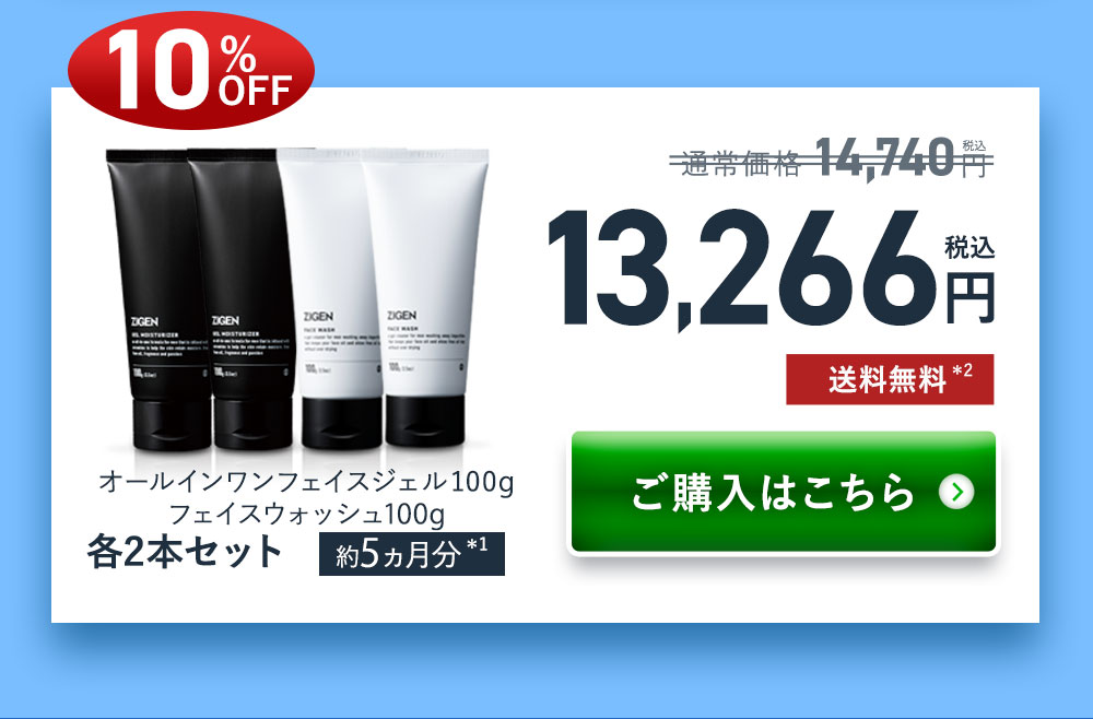 【10%OFF】オールインワンジェル洗顔100g 各2本セット